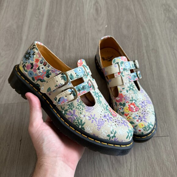 Dr. Martens 8065 Floral Mash Up Mary Janes Size US Womens 8